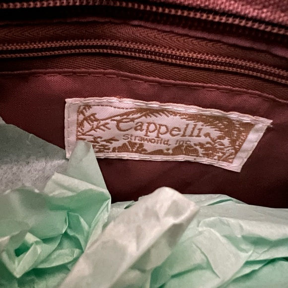 NWT Capelli Straworld Brown Cornhusk Dragonfly Embellished Handbag - Picture 7 of 9